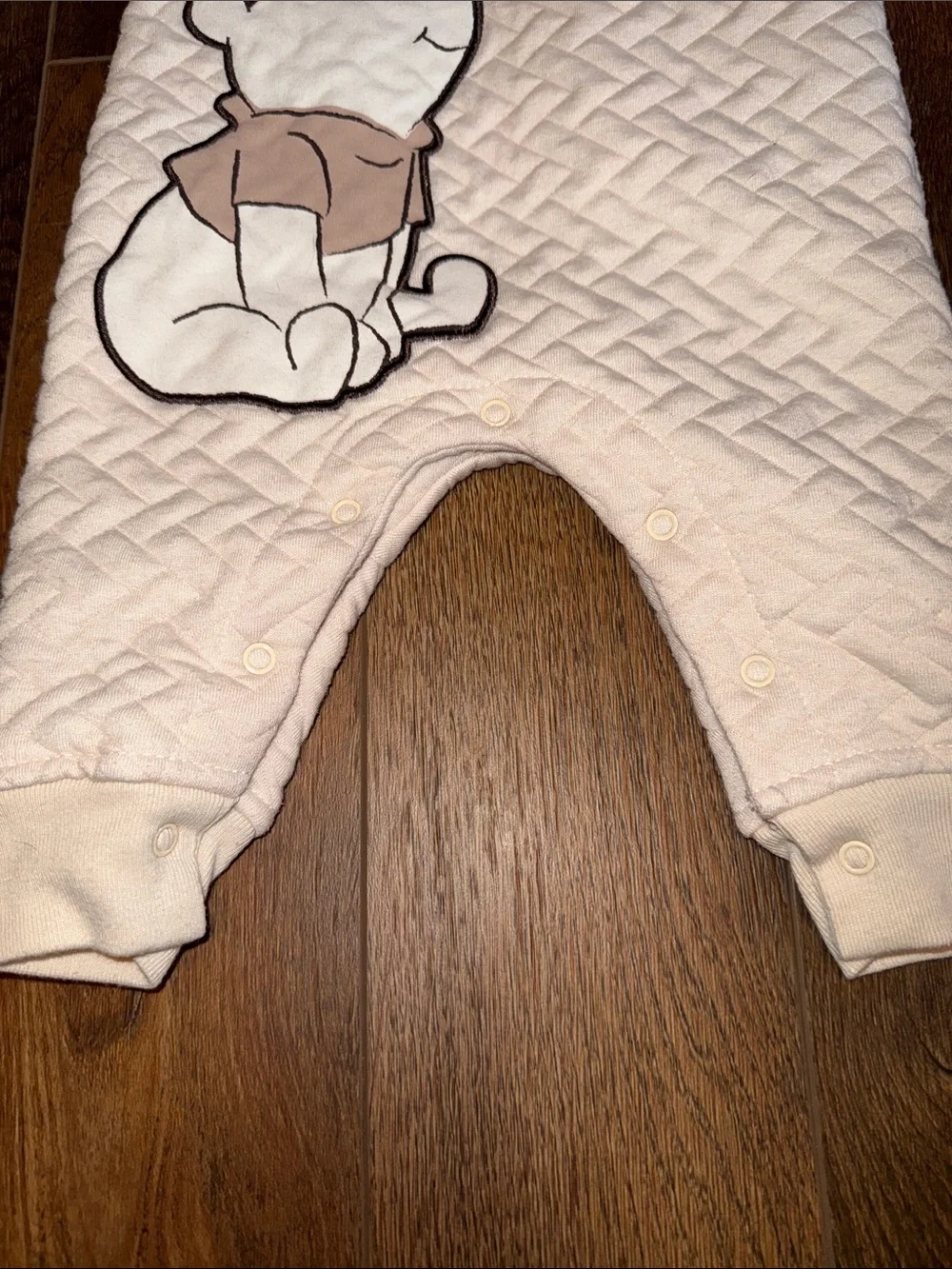 Disney Baby Cream Quilted Overalls with Winnie the Pooh Applique